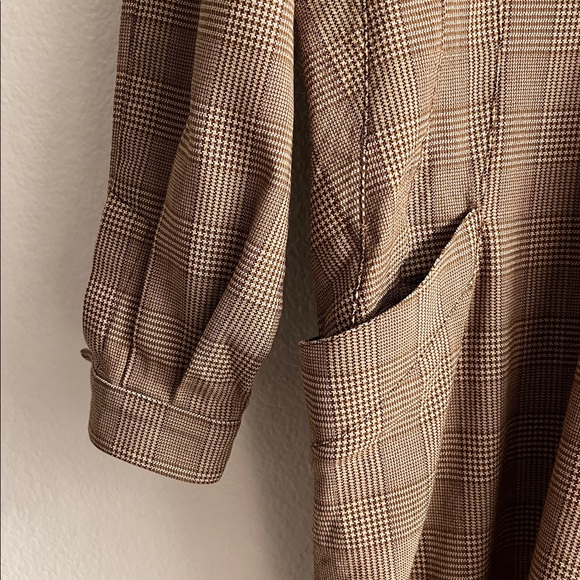 Thierry Mugler Brown/Tan Sculptural Glenplaid Vintage 80’s Dress Size 40 - Picture 6 of 15